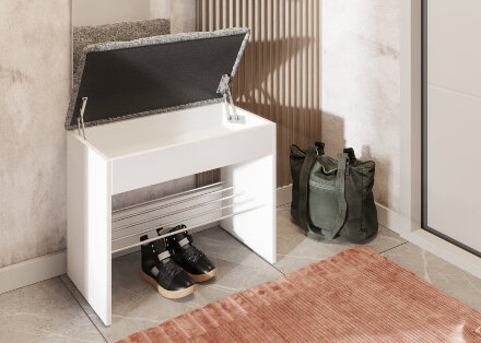 Тумба для обуви Лина, белый / мята 